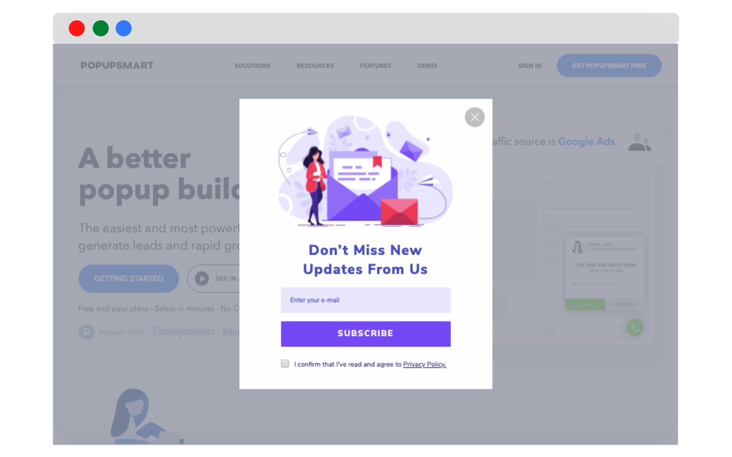 example of pop up