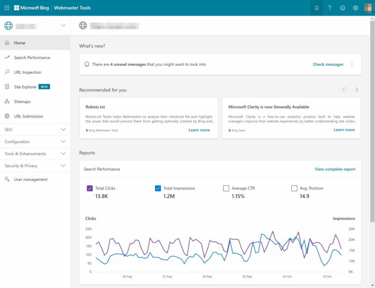 bing webmaster tool
