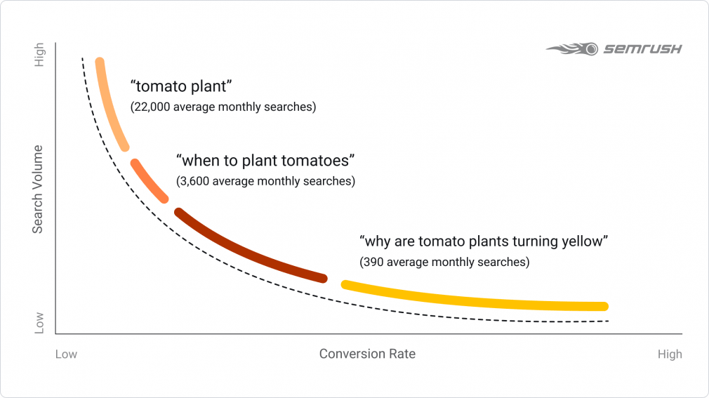 graph of long-tailed keywords