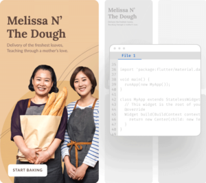 Melissa N' the dough- Flutter mobile app developer interface