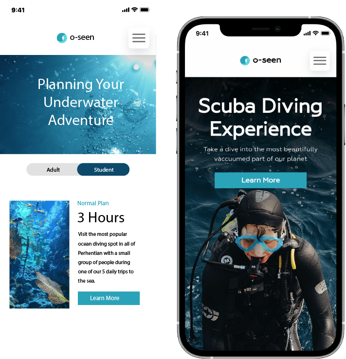 Mobile web design KL scuba diving