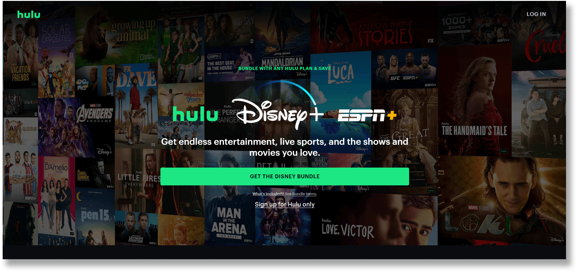 example of good cta hulu website