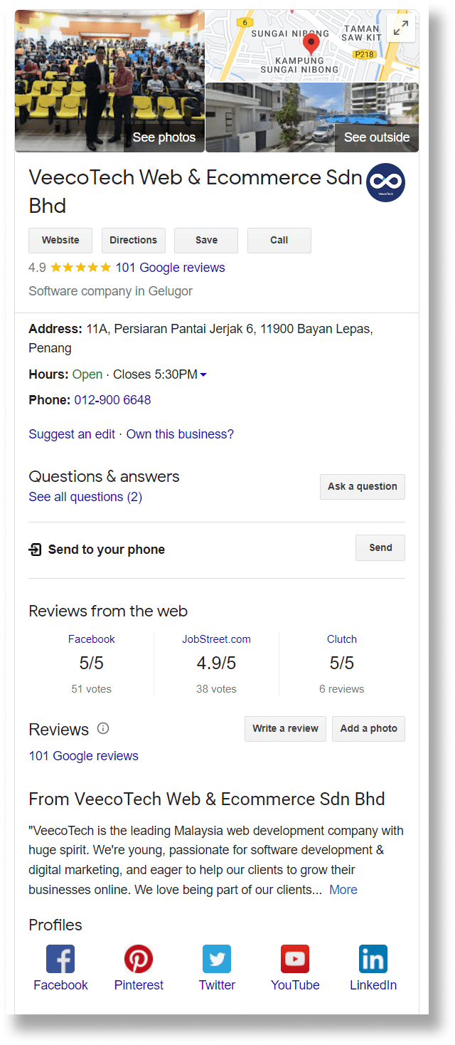 example of google my business veecotech