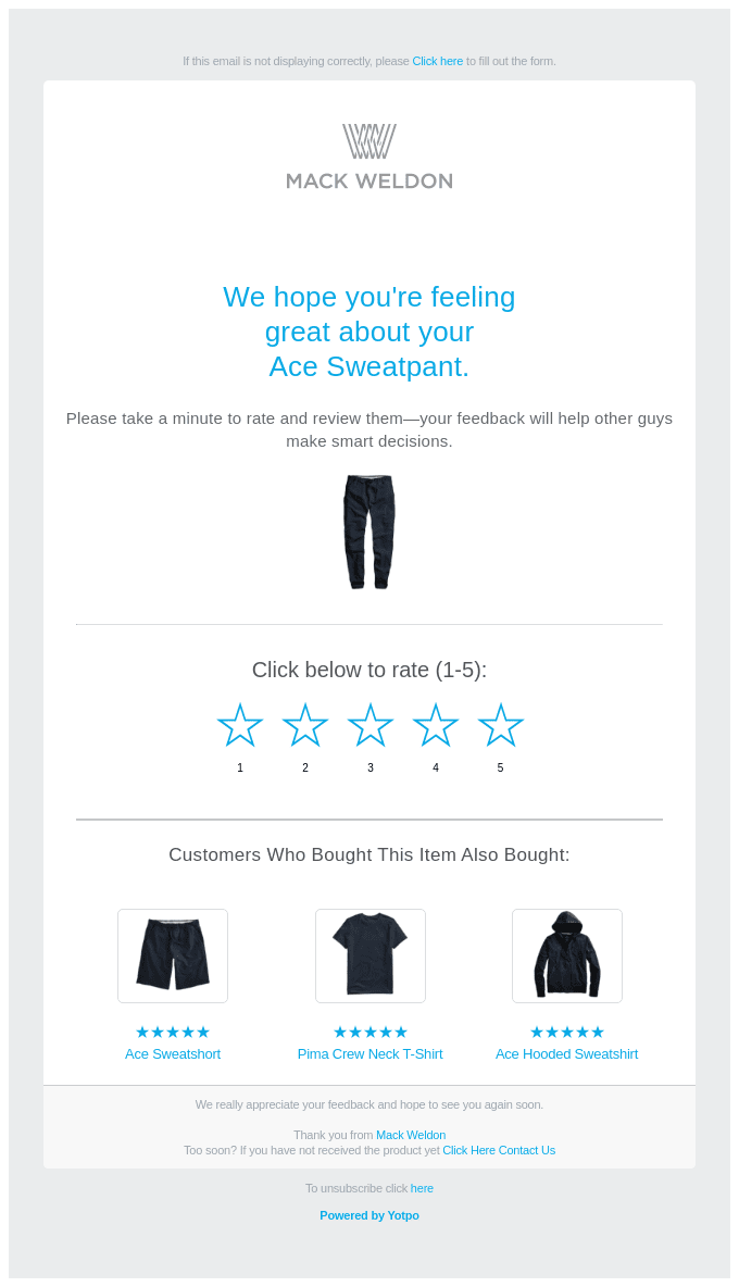 example of easy review email