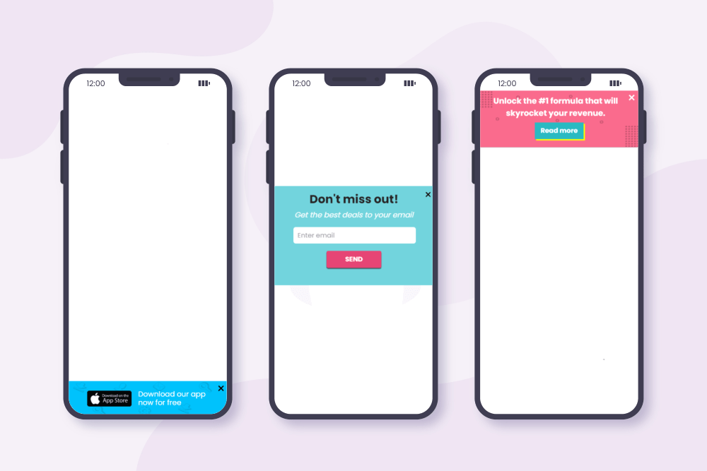 mobile popups design