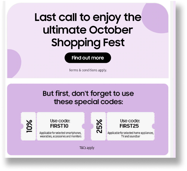 samsung coupon discount code