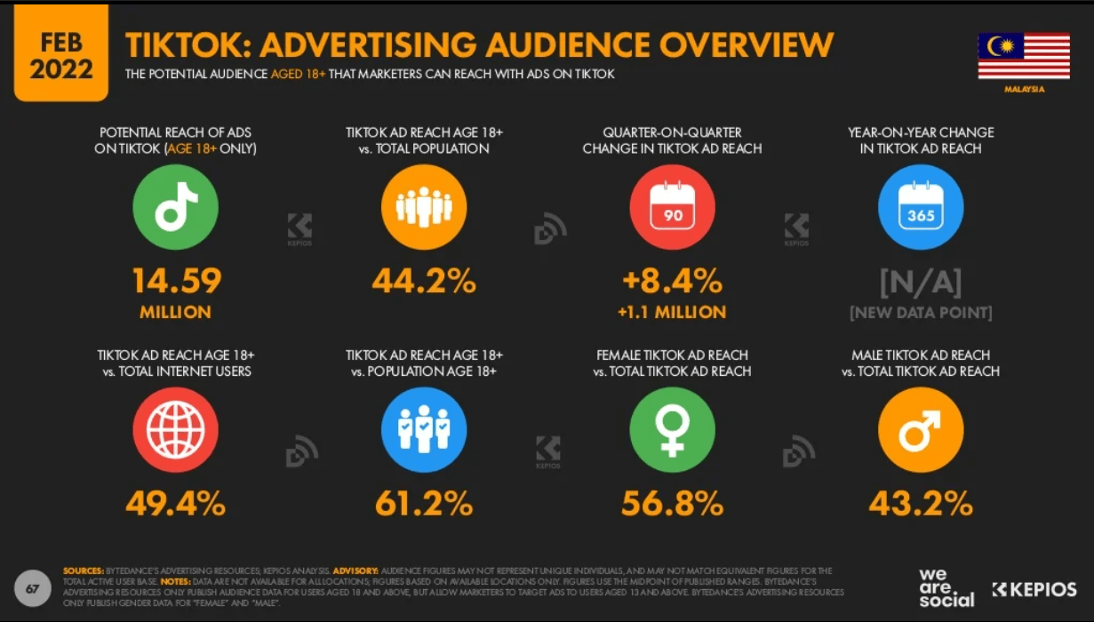 Infographics of TikTok users in Malaysia