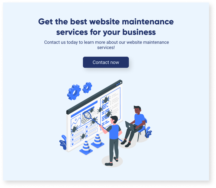 website maintenance subscription banner