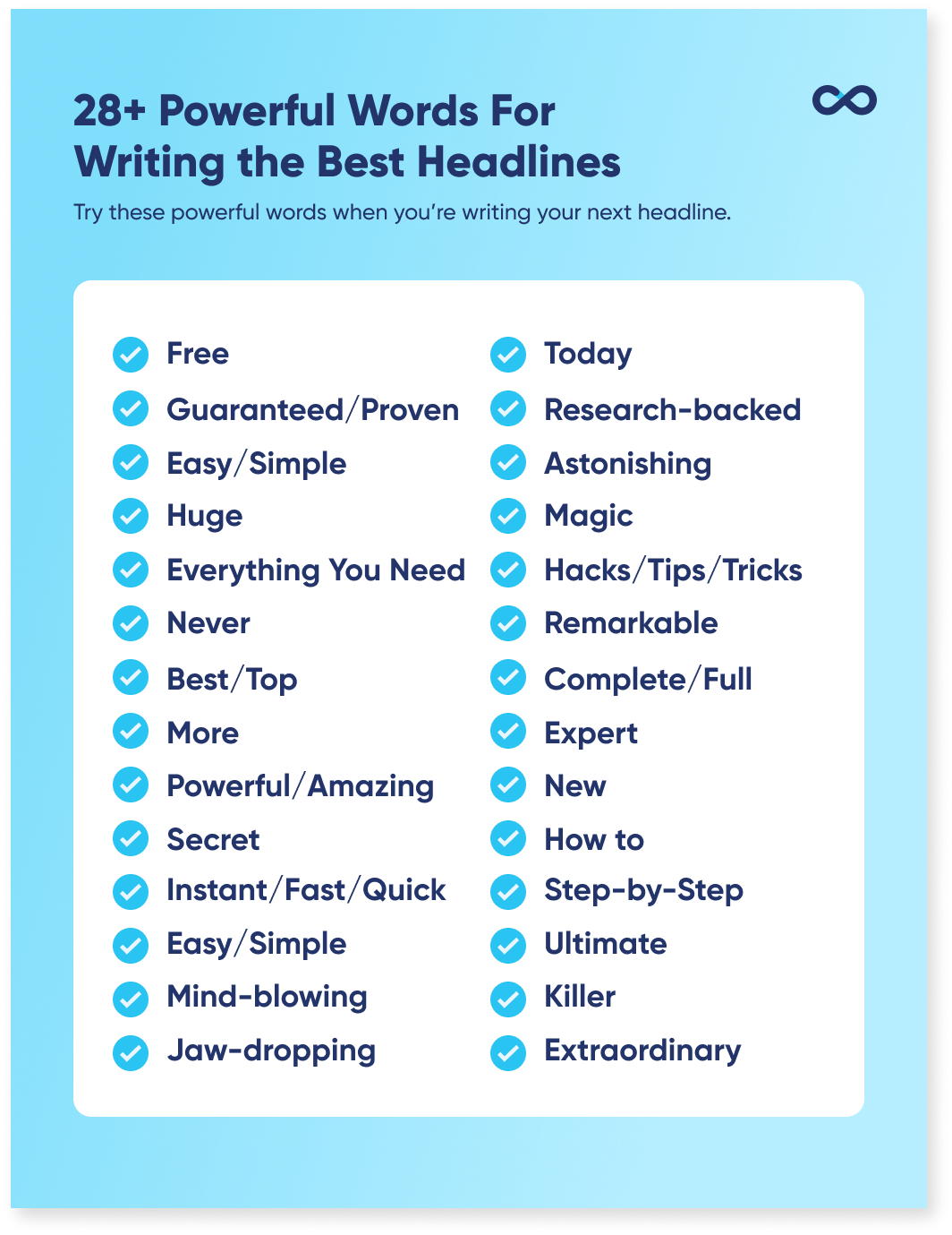 A list of powerful words for writing headlines