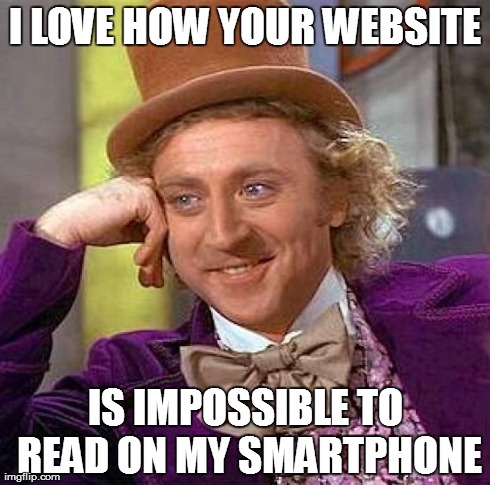 a meme about mobile responsive