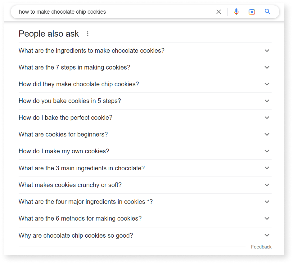 screenshot of people also ask in Google