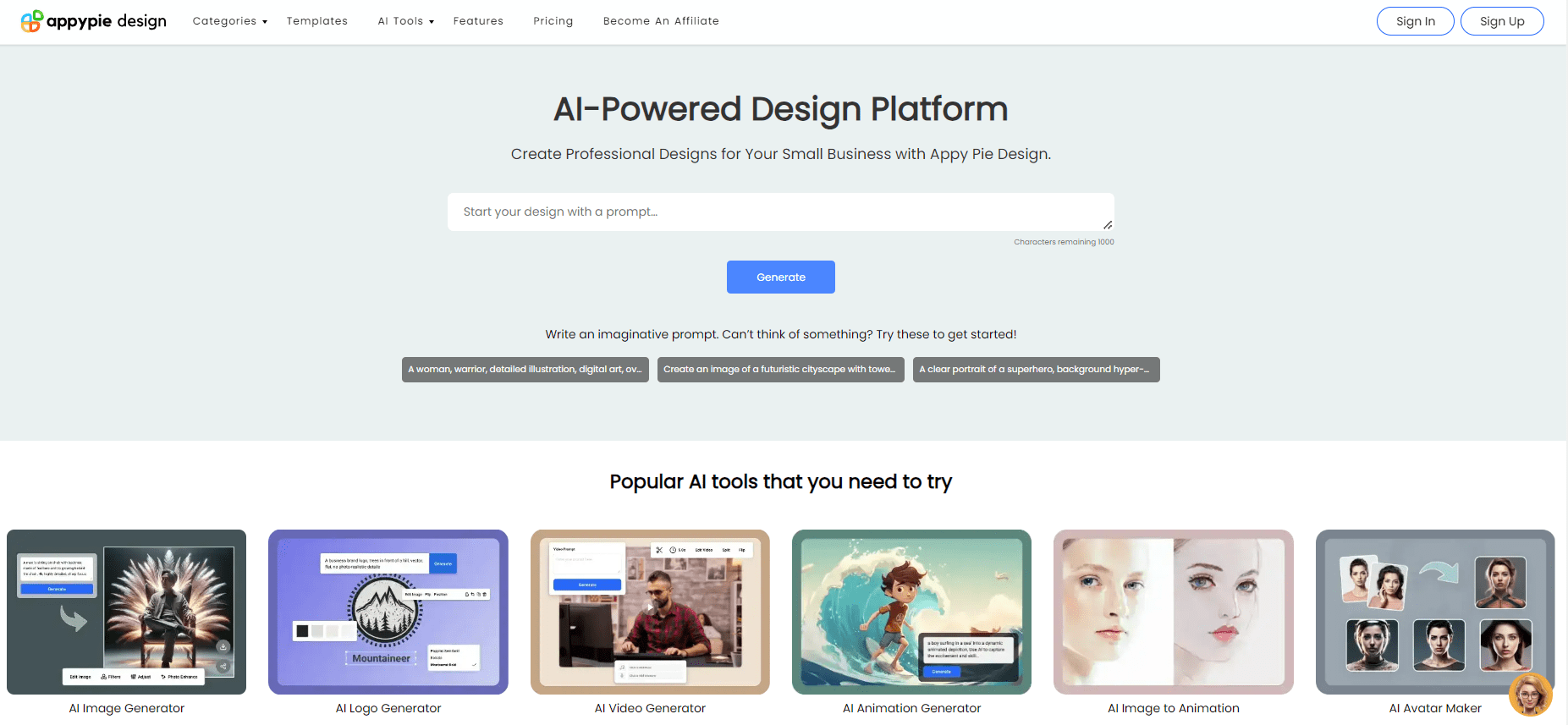 appypie design website
