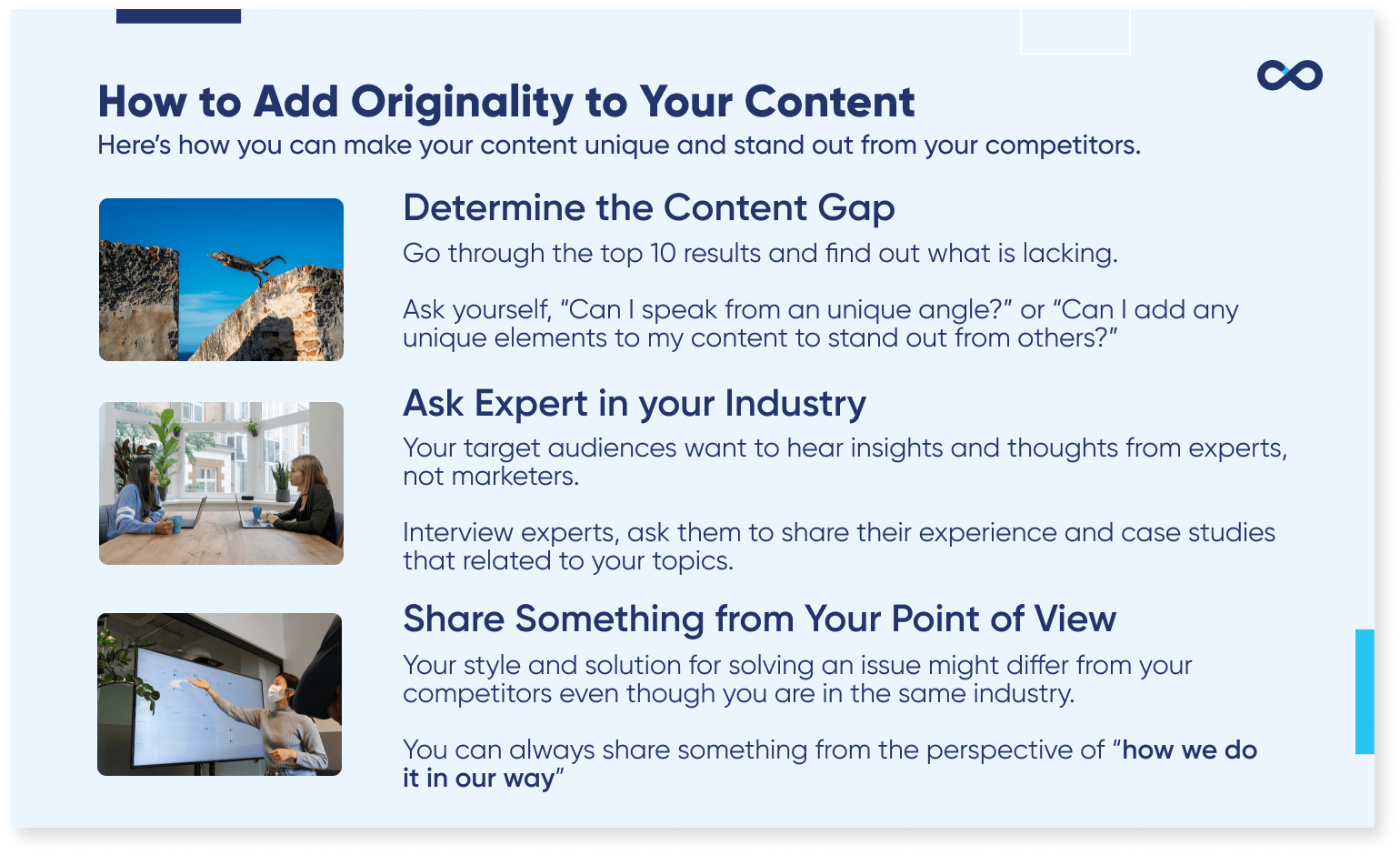 infographic of adding originality to your content