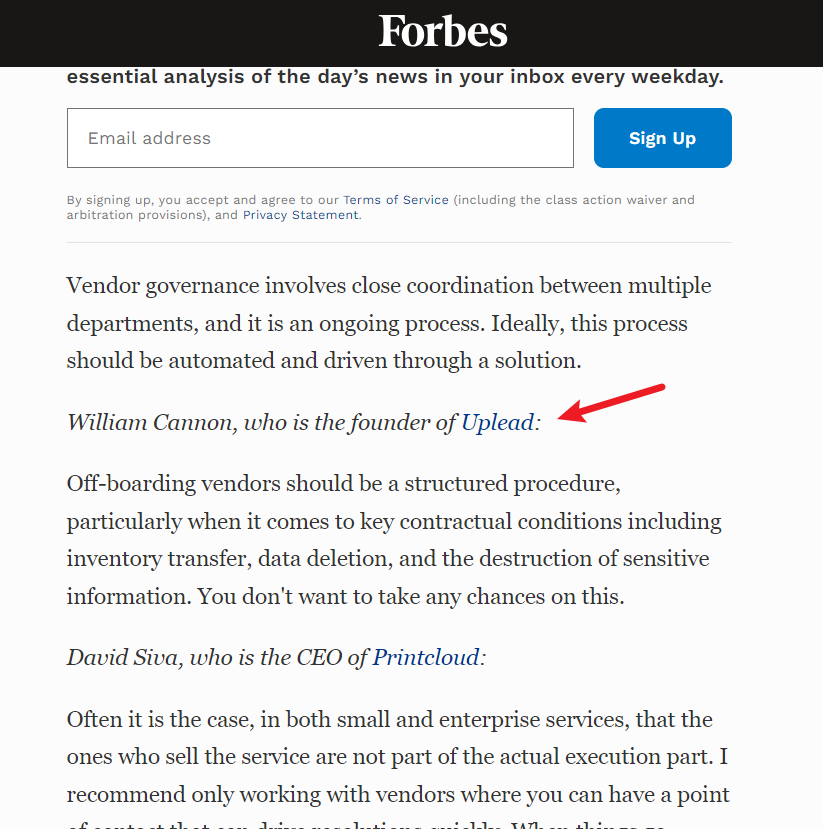 get a link from Forbes