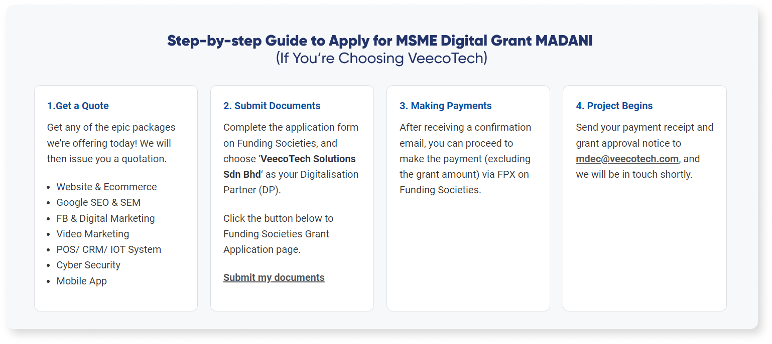 Guide on how to apply for MSME Digital Grant - For Choosing VeecoTech as DP