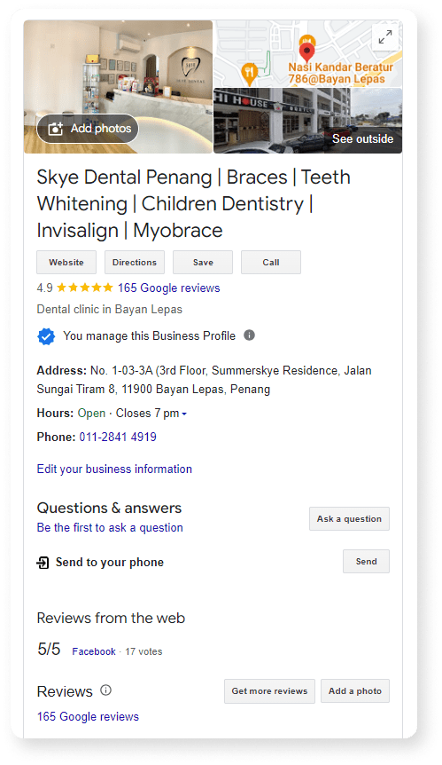Skye Dental Penang GMB profile