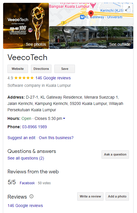 VeecoTech Google My Business Profile