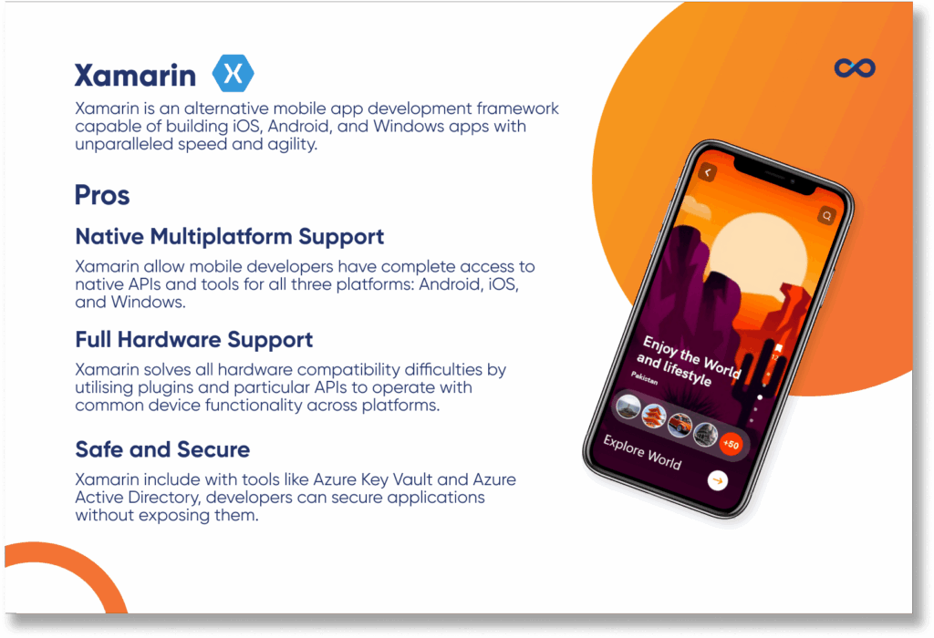 Illustration of Xamarin pros prepared by VeecoTech