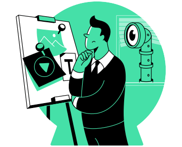 Vector of a man is thinking of strategy