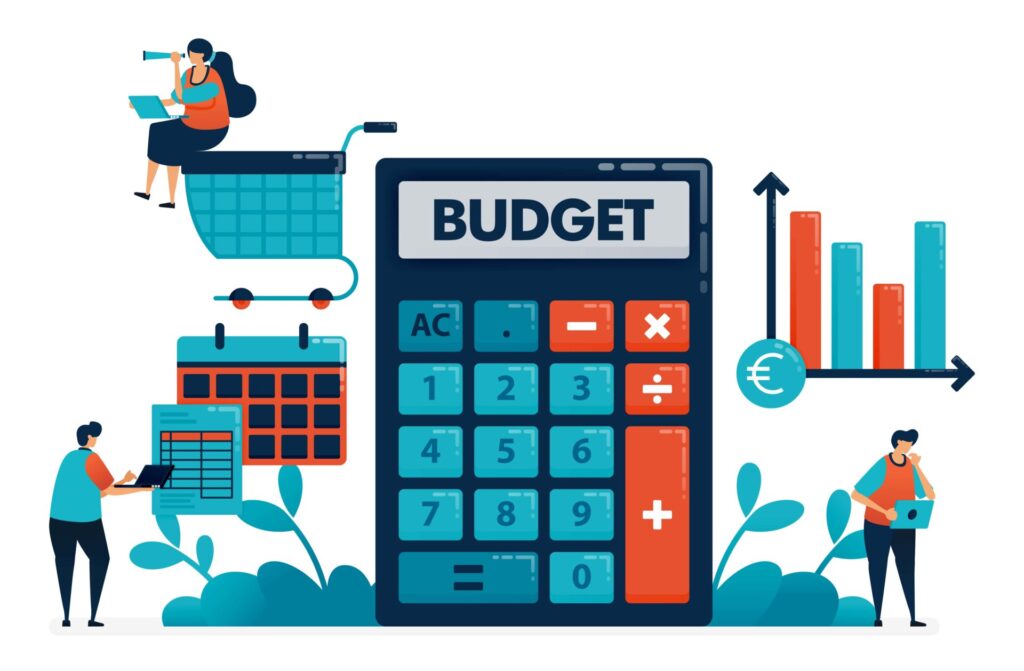 Illustration of calculator for budget estimation