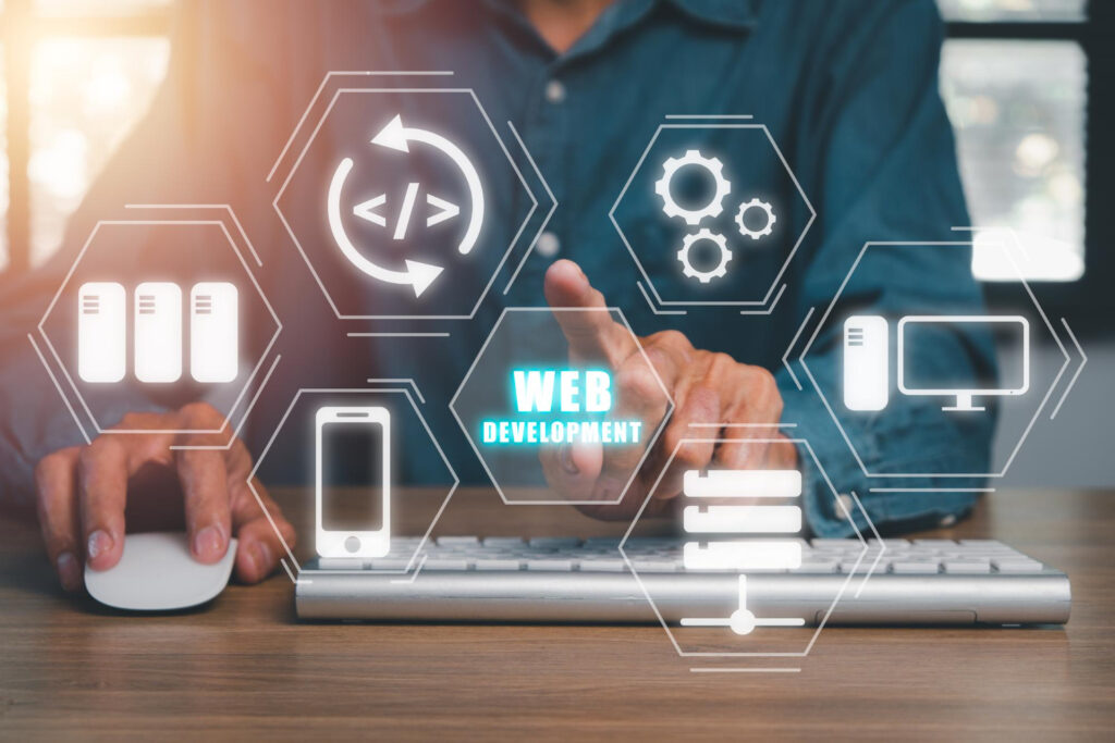 Illustration of website development process