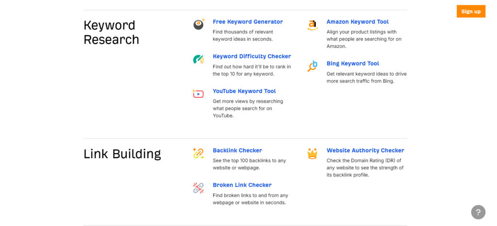 A screenshor of Ahref resource centre writing tools