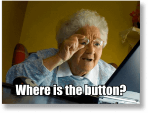 Grandma finds button meme