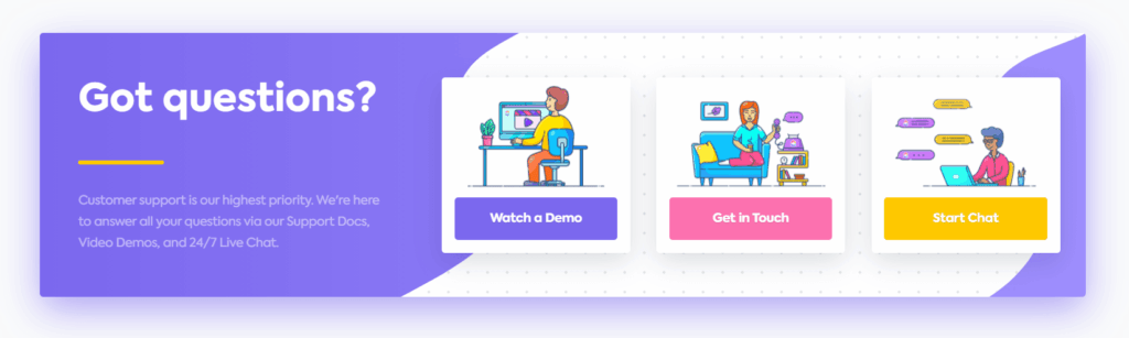 A screenshot of CTA banner by Clickup