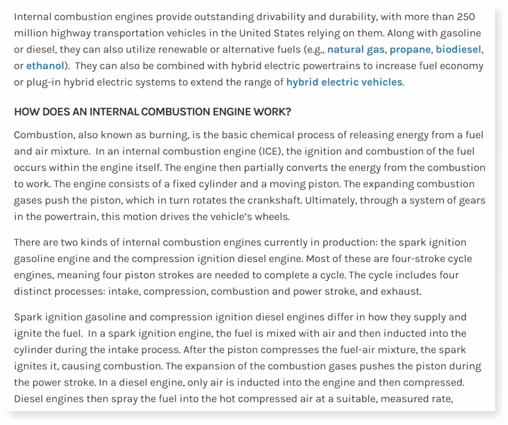 A screenshot of poor content structure example