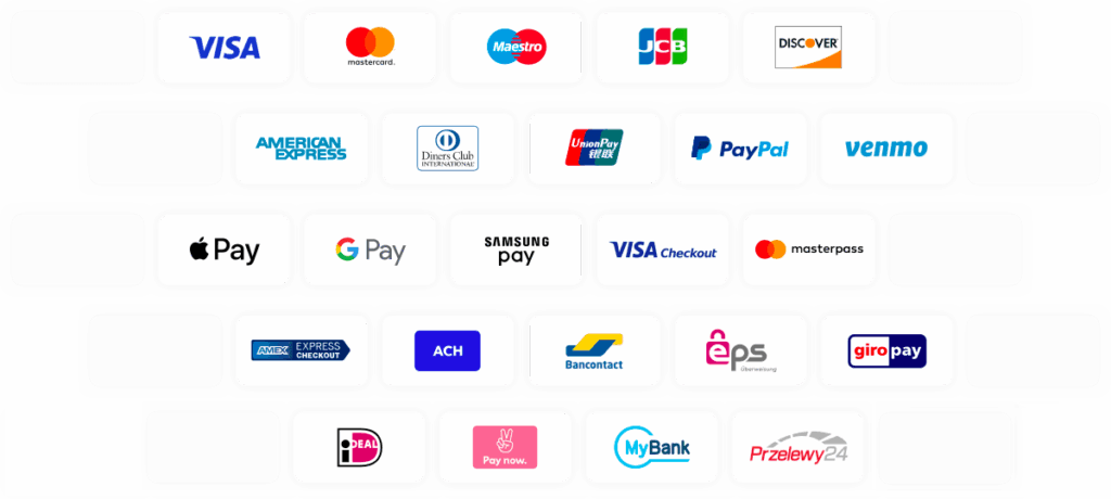 A collection of payment methods