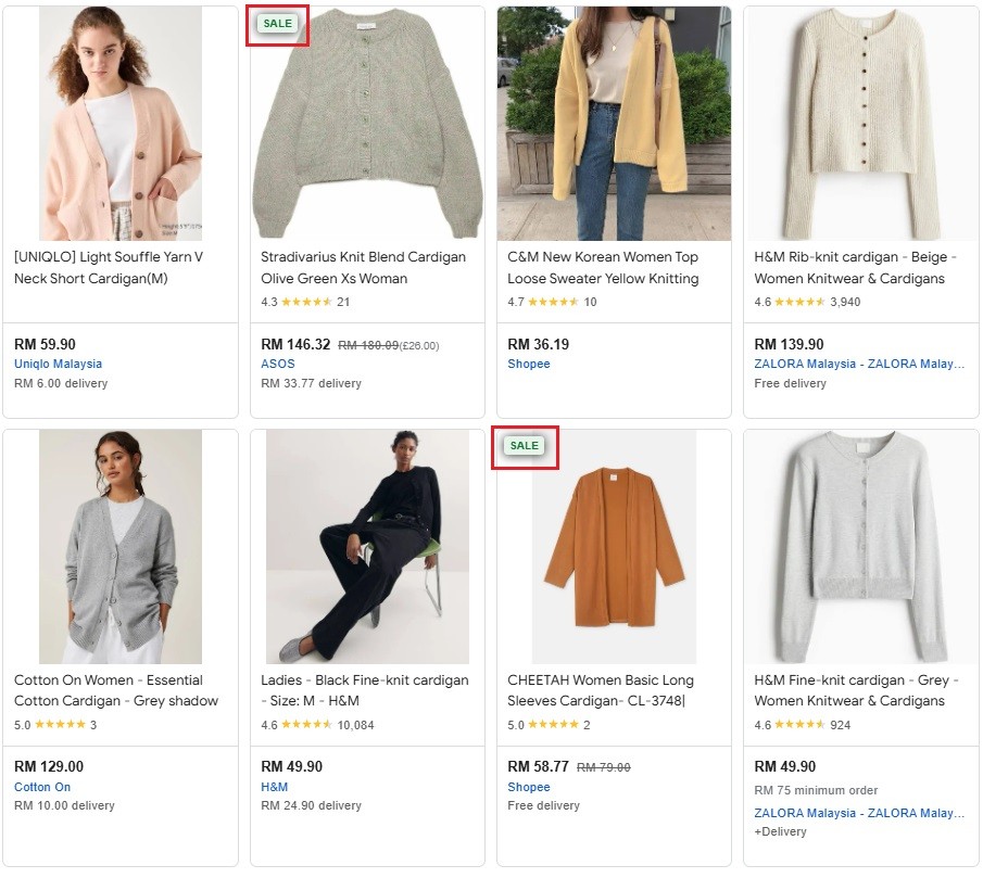 Sale price attribute in Google Shopping listing