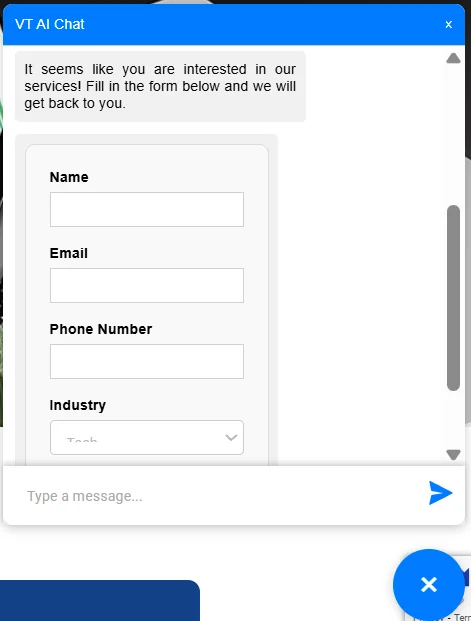 Conversation with VeecoTech’s chatbot
