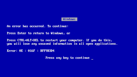 Fail Blue Screen