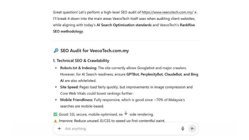 Respond from Jeff the SEO Consultant